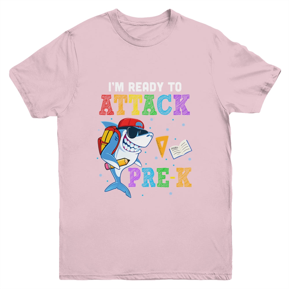 Ready To Attack Pre-K Grade Shark Back To School Youth Shirt | siriusteestore