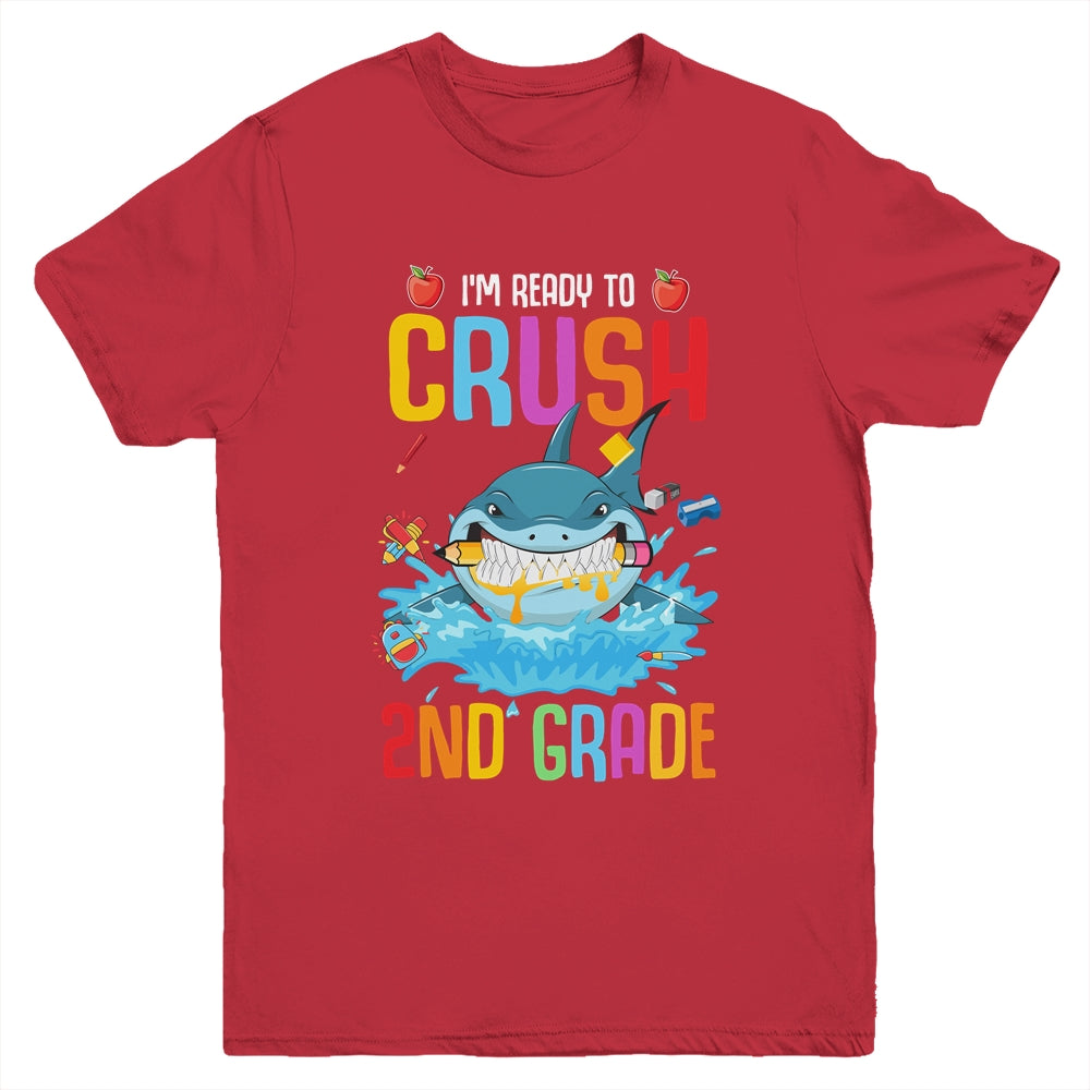 Ready To Crush 2nd Grade Shark Back To School Youth Shirt | siriusteestore
