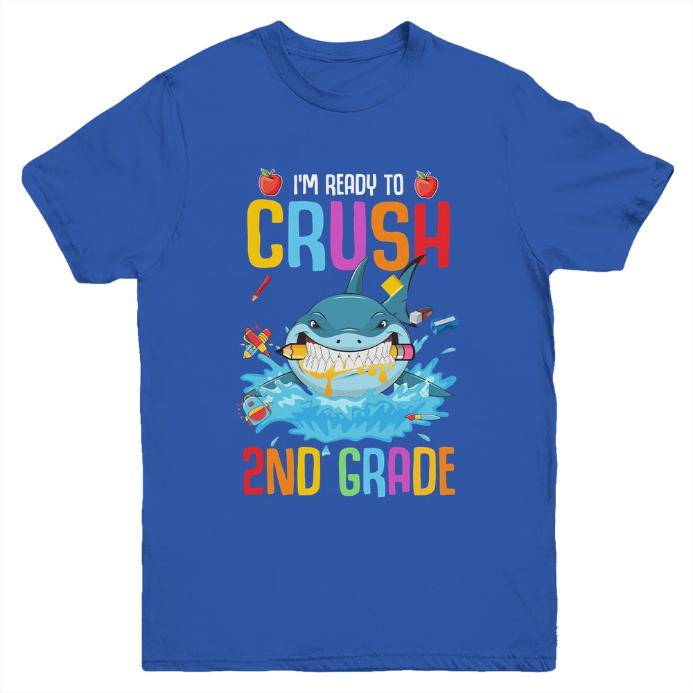 Ready To Crush 2nd Grade Shark Back To School Youth Shirt | siriusteestore