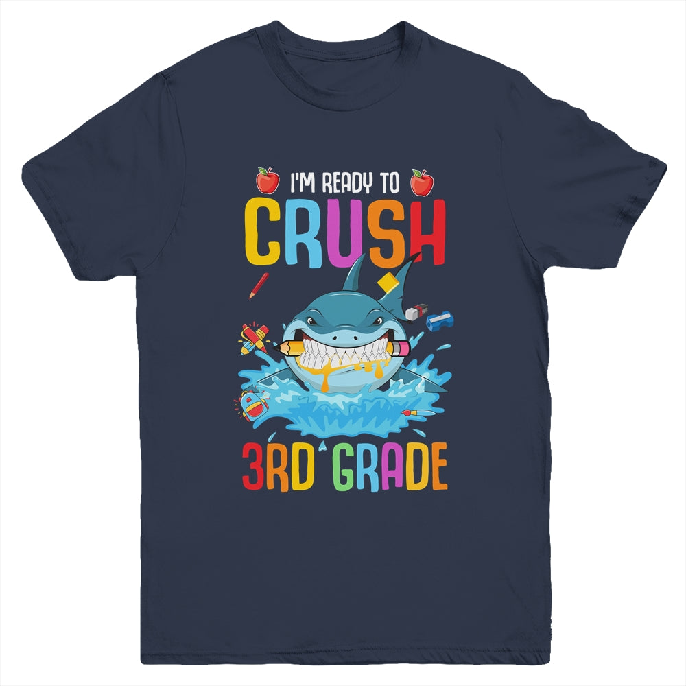 Ready To Crush 3rd Grade Shark Back To School Youth Shirt | siriusteestore