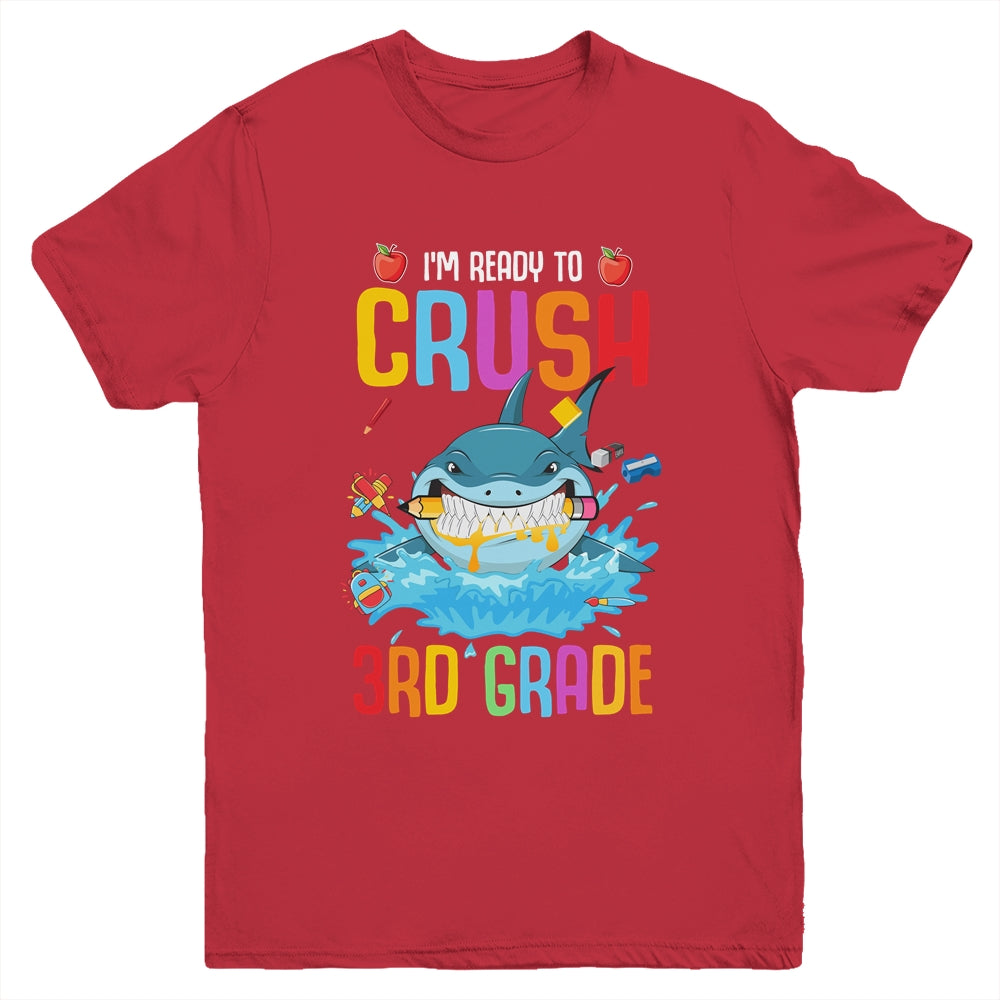 Ready To Crush 3rd Grade Shark Back To School Youth Shirt | siriusteestore