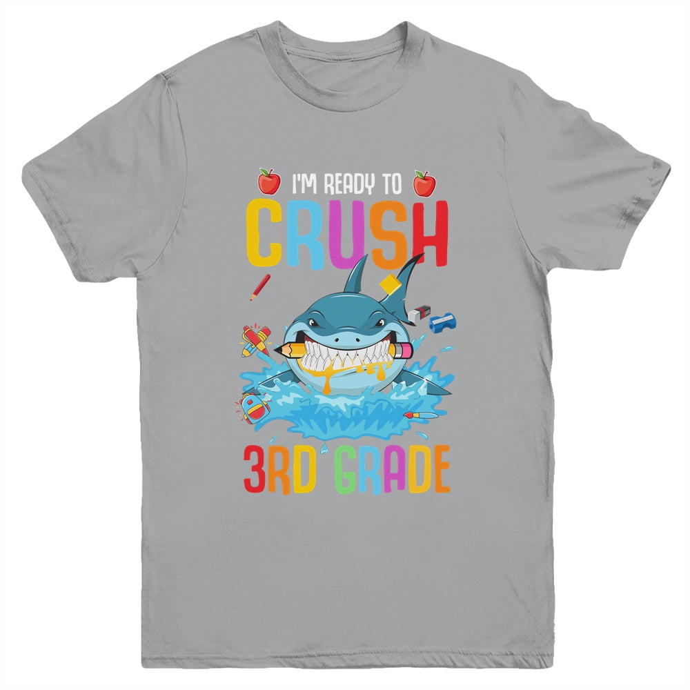 Ready To Crush 3rd Grade Shark Back To School Youth Shirt | siriusteestore