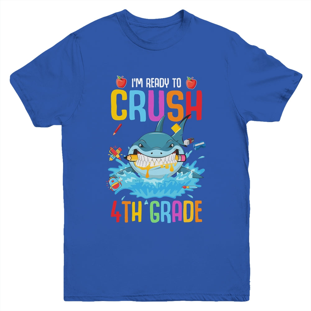 Ready To Crush 4th Grade Shark Back To School Youth Shirt | siriusteestore