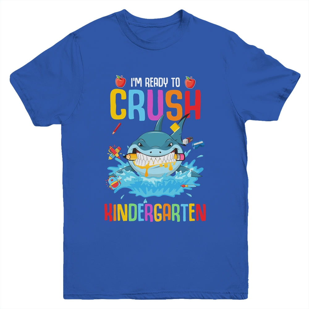 Ready To Crush Kindergarten Shark Back To School Youth Shirt | siriusteestore