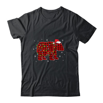 Red Plaid Bear Christmas Lights Santa Hat Pajamas Shirt & Sweatshirt | siriusteestore