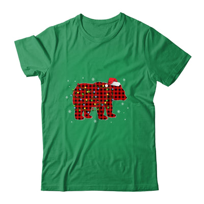 Red Plaid Bear Christmas Lights Santa Hat Pajamas Shirt & Sweatshirt | siriusteestore