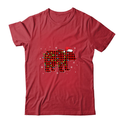 Red Plaid Bear Christmas Lights Santa Hat Pajamas Shirt & Sweatshirt | siriusteestore