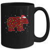 Red Plaid Bear Christmas Lights Santa Hat Pajamas Mug | siriusteestore