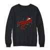 Red Plaid Dinosaur Christmas Lights Santa Hat Pajamas Shirt & Sweatshirt | siriusteestore