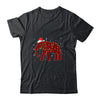Red Plaid Elephant Christmas Lights Santa Hat Pajamas Shirt & Sweatshirt | siriusteestore