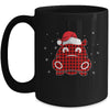 Red Plaid Hippopotamus Christmas Lights Santa Hat Pajamas Mug | siriusteestore