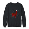 Red Plaid Llama Christmas Lights Santa Hat Pajamas Shirt & Sweatshirt | siriusteestore