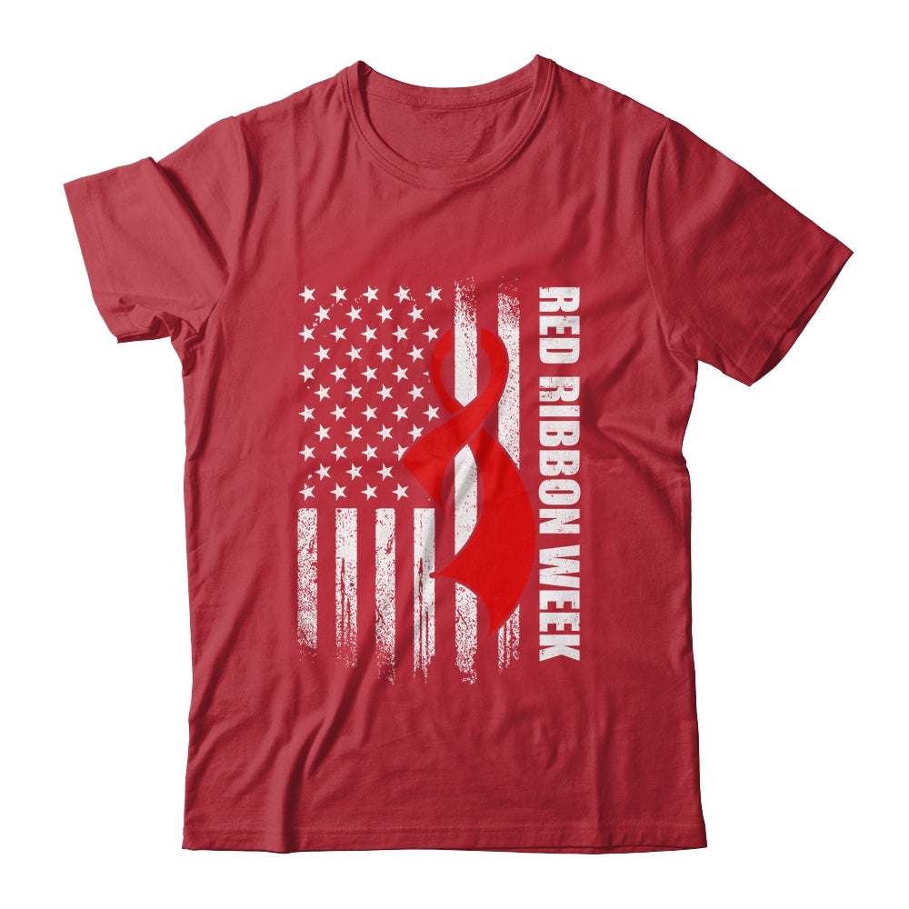 Red Ribbon Week American Flag Vintage Distressed Shirt & Hoodie | siriusteestore