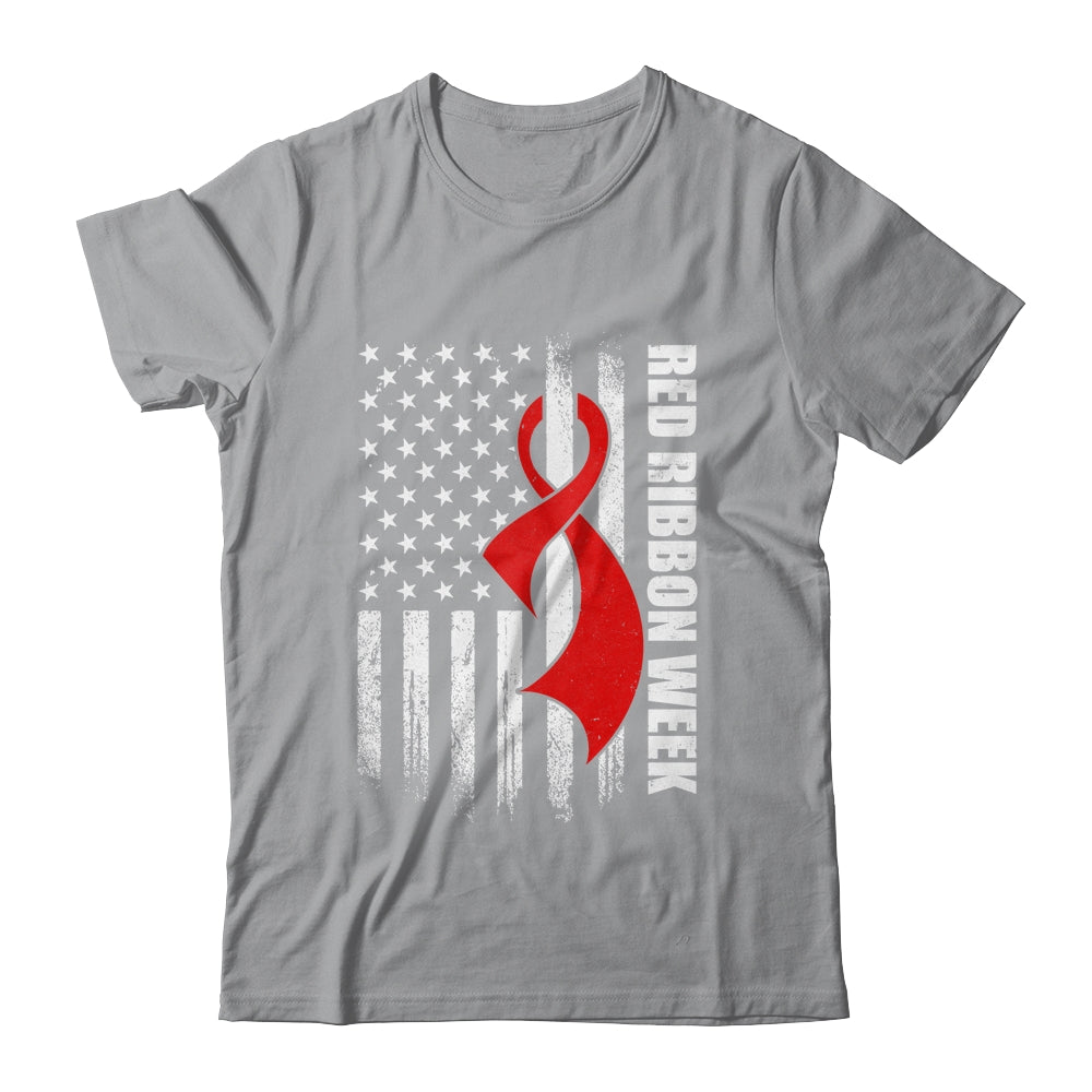 Red Ribbon Week American Flag Vintage Distressed Shirt & Hoodie | siriusteestore