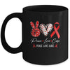 Red Ribbon Week Awareness Wear Red Peace Love Cure Support Mug | siriusteestore