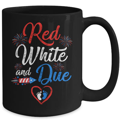 Red White And Due 4th Of July Pregnancy Independence Day Mug | siriusteestore