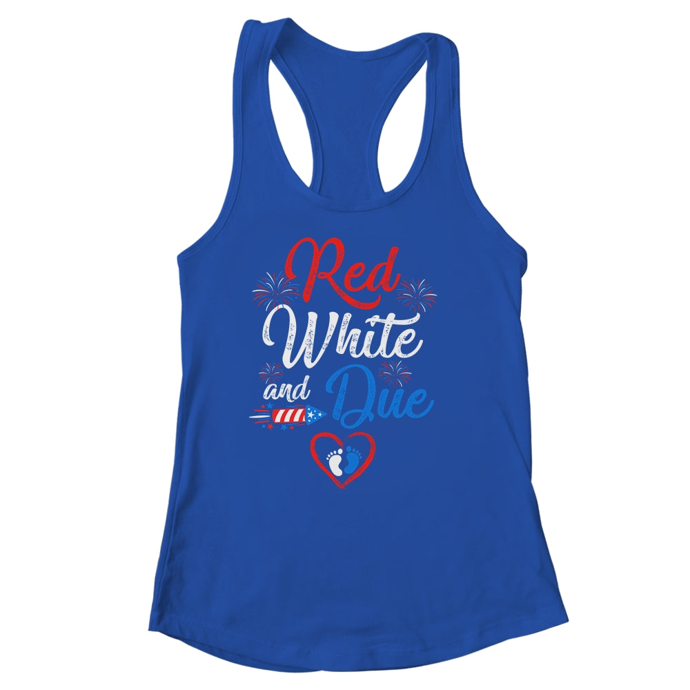 Red White And Due 4th Of July Pregnancy Independence Day Shirt & Tank Top | siriusteestore