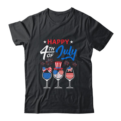 Red White Blue Wine Glass USA Flag Happy 4th Of July Shirt & Tank Top | siriusteestore