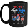 Red White Blue Wine Glass USA Flag Happy 4th Of July Mug | siriusteestore
