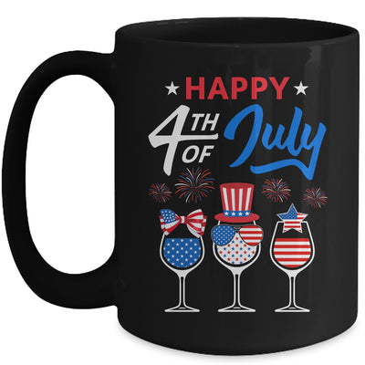 Red White Blue Wine Glass USA Flag Happy 4th Of July Mug | siriusteestore