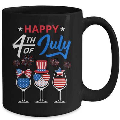 Red White Blue Wine Glass USA Flag Happy 4th Of July Mug | siriusteestore