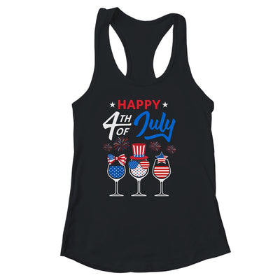 Red White Blue Wine Glass USA Flag Happy 4th Of July Shirt & Tank Top | siriusteestore