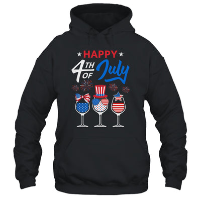 Red White Blue Wine Glass USA Flag Happy 4th Of July Shirt & Tank Top | siriusteestore