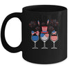 Red White Blue Wine Glasses American Flag Happy 4th Of July Mug | siriusteestore