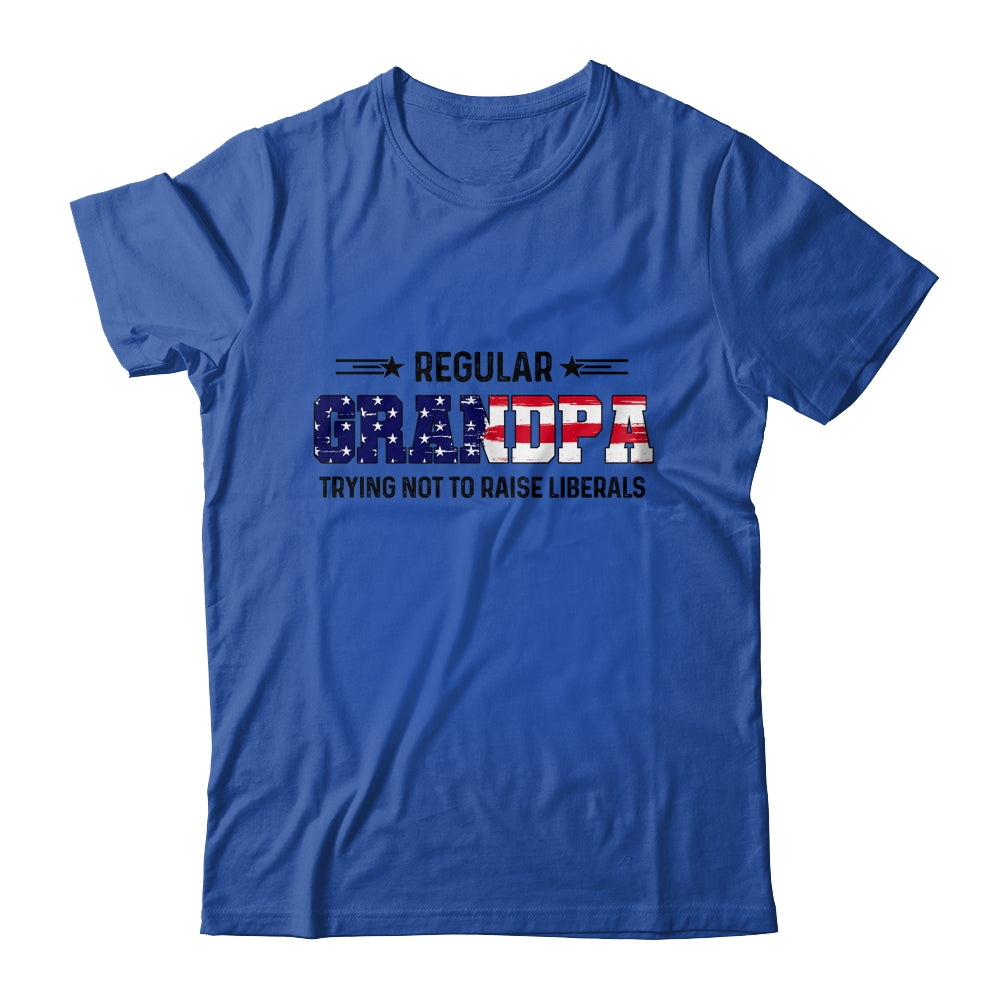 Regular Grandpa Trying Not To Raise Liberal American USA Flag Shirt & Hoodie | siriusteestore