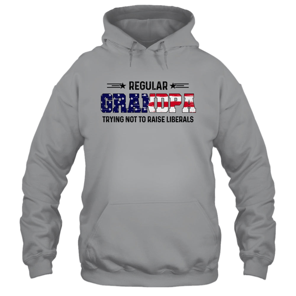 Regular Grandpa Trying Not To Raise Liberal American USA Flag Shirt & Hoodie | siriusteestore