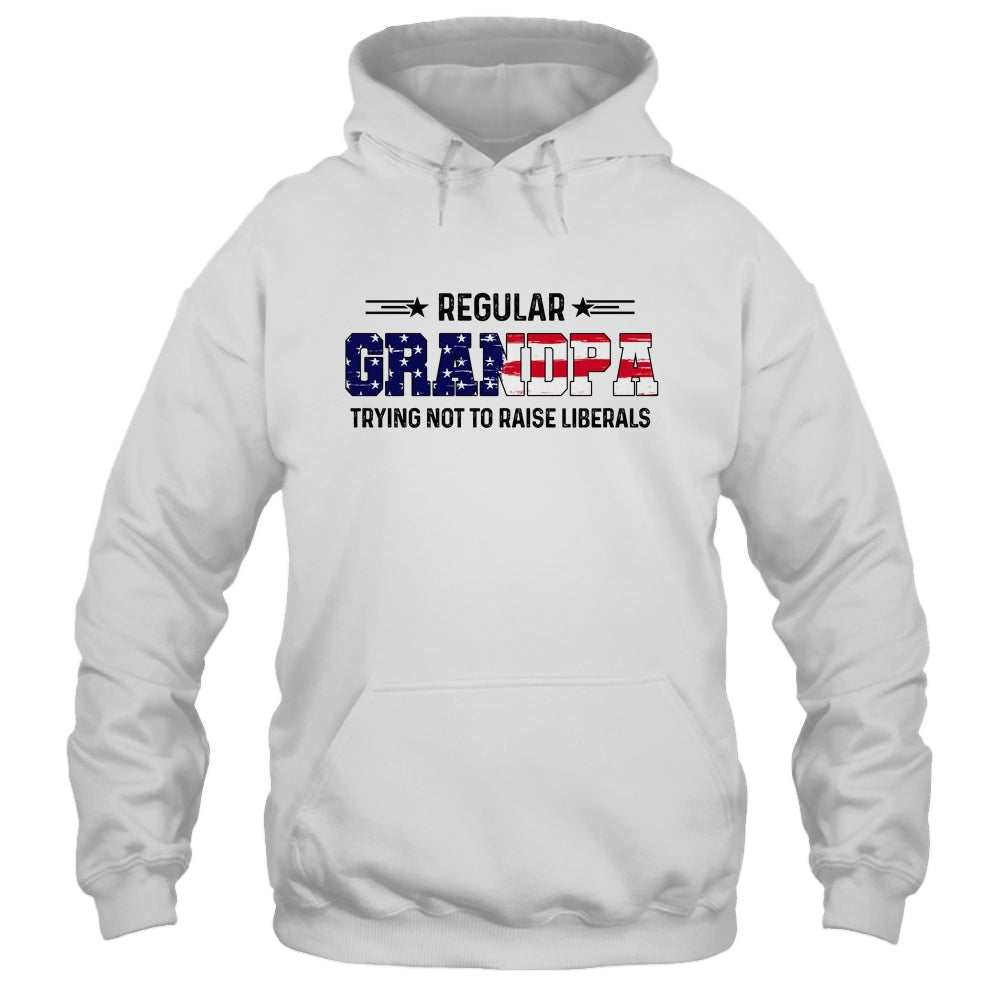 Regular Grandpa Trying Not To Raise Liberal American USA Flag Shirt & Hoodie | siriusteestore