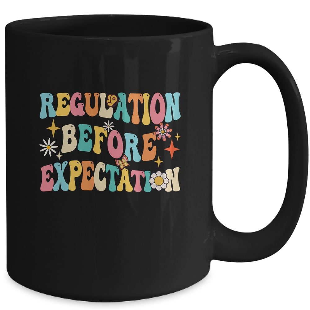 Regulation Before Expectation Retro Neurodiversity Therapist Mug | siriusteestore