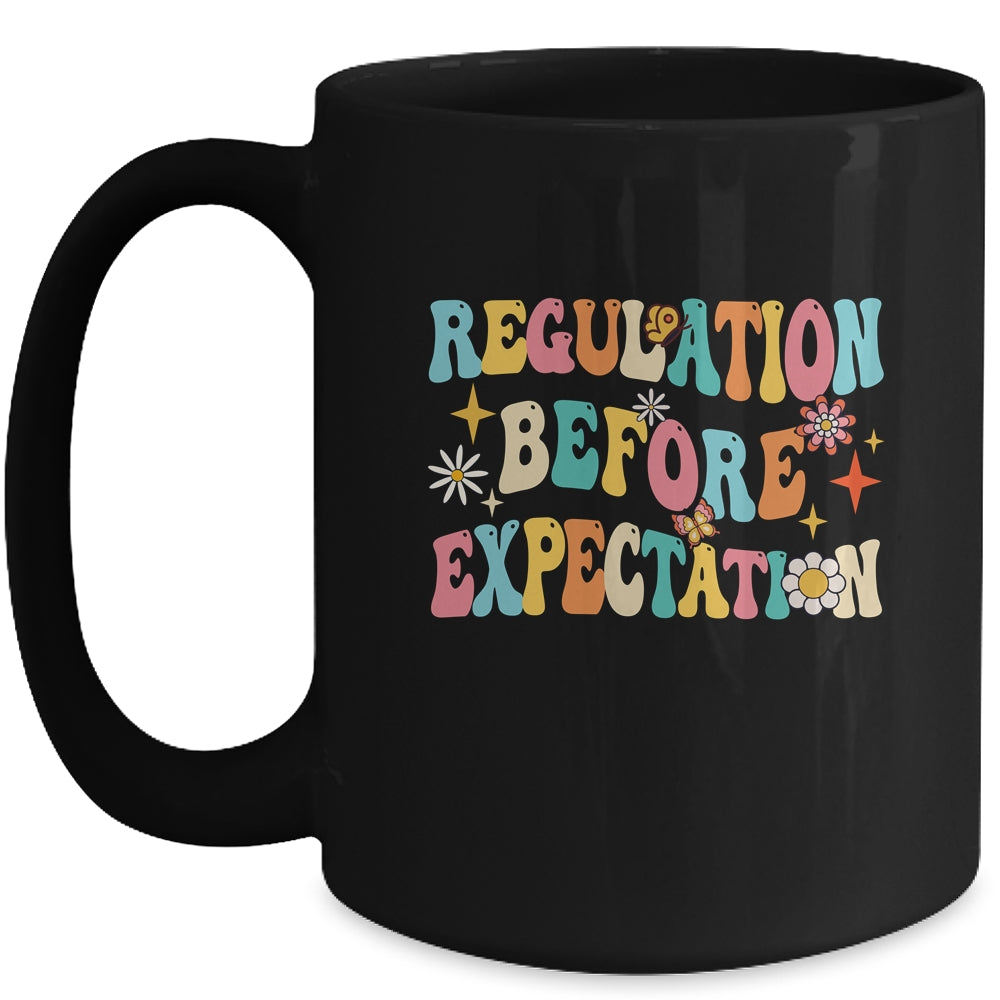 Regulation Before Expectation Retro Neurodiversity Therapist Mug | siriusteestore