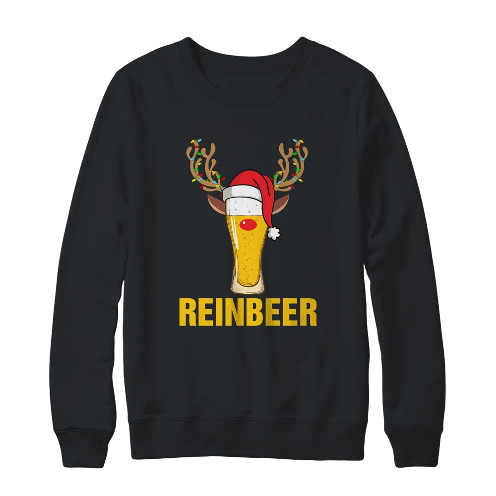 Reinbeer Santa Claus Reindeer Beer Funny Christmas Drinking Shirt & Sweatshirt | siriusteestore