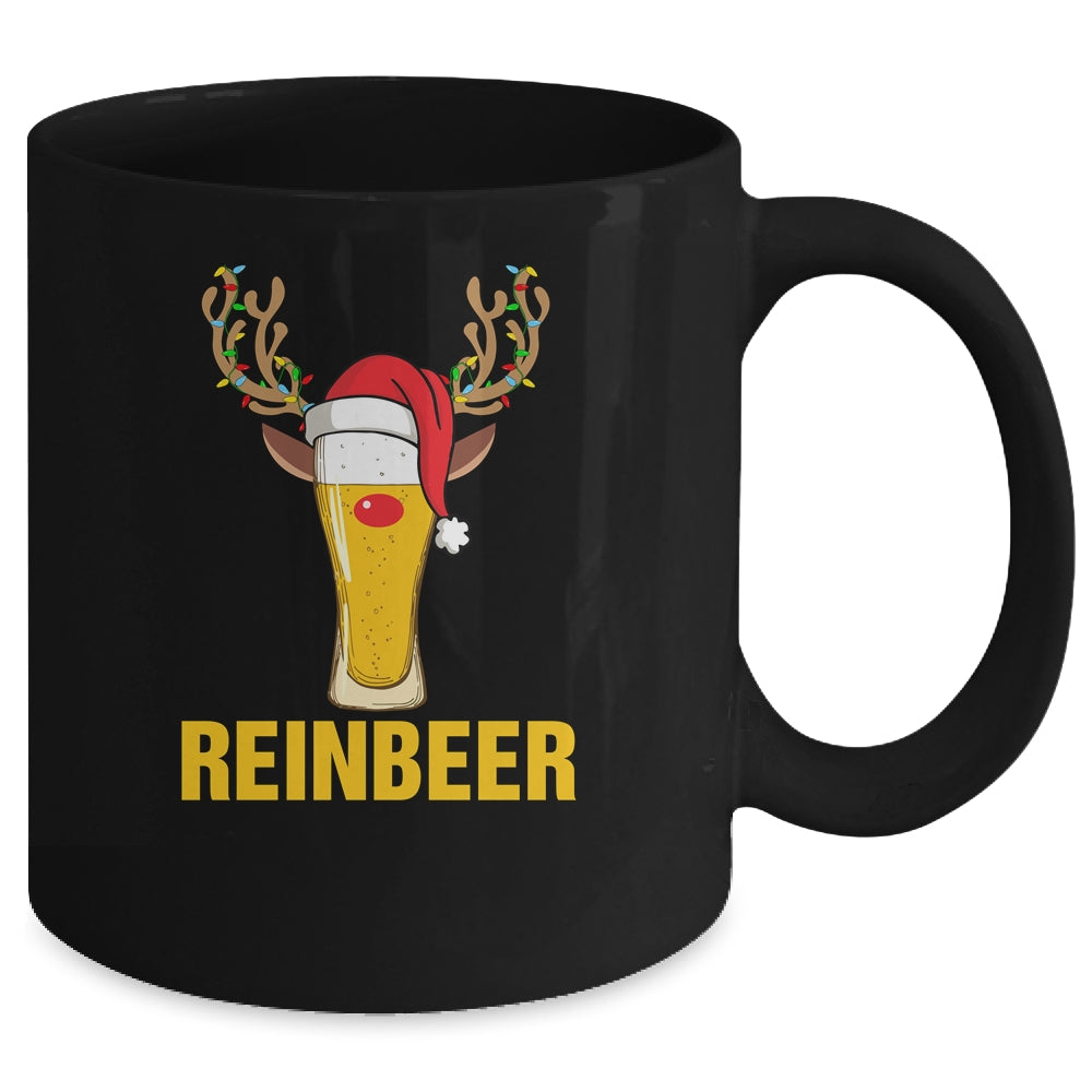 Reinbeer Santa Claus Reindeer Beer Funny Christmas Drinking Mug | siriusteestore