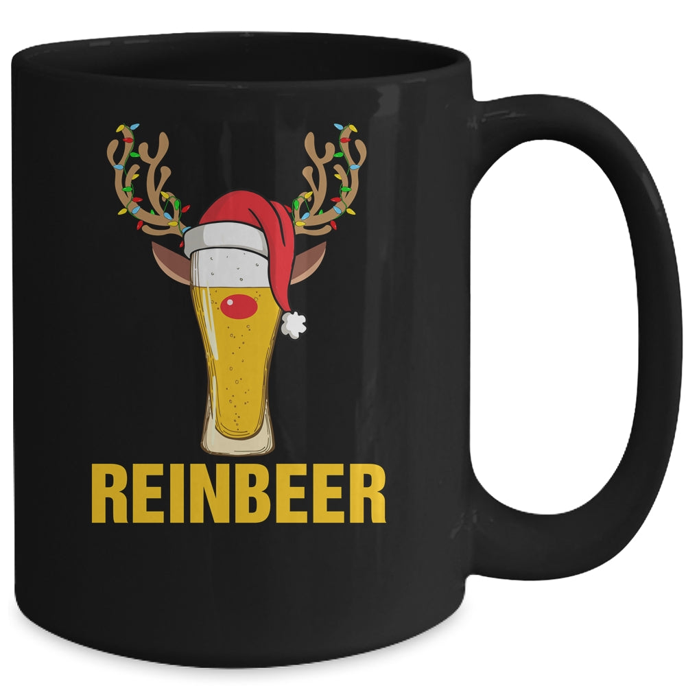 Reinbeer Santa Claus Reindeer Beer Funny Christmas Drinking Mug | siriusteestore