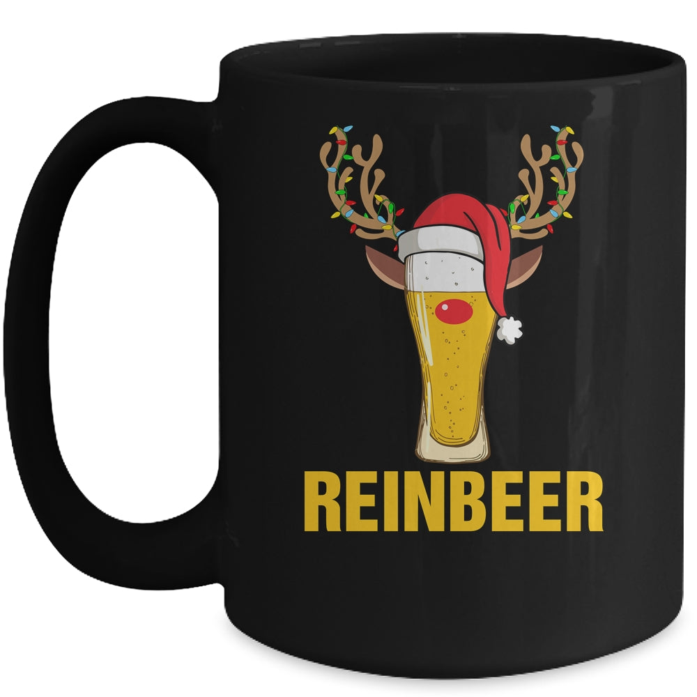 Reinbeer Santa Claus Reindeer Beer Funny Christmas Drinking Mug | siriusteestore