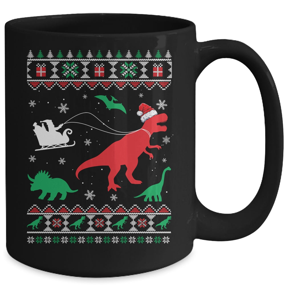 Reindeer Dinosaur Ugly Christmas Xmas For Boy Kids Mug | siriusteestore
