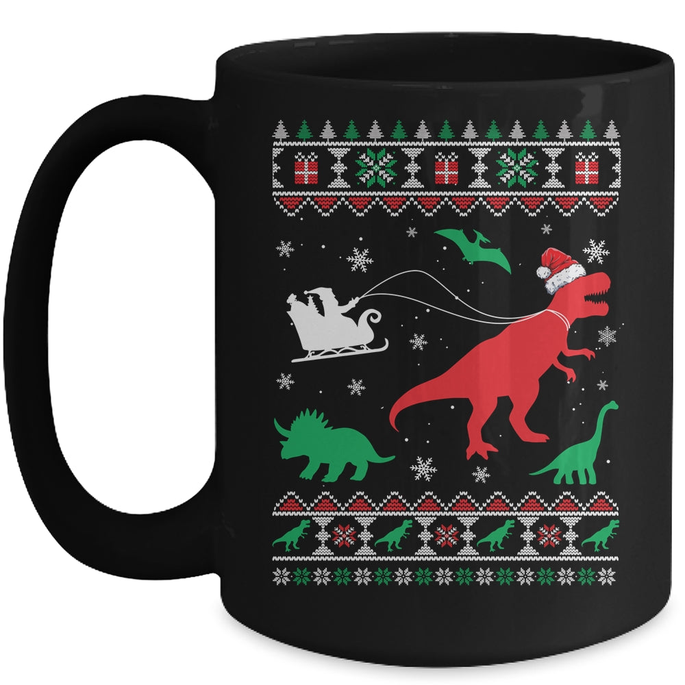 Reindeer Dinosaur Ugly Christmas Xmas For Boy Kids Mug | siriusteestore