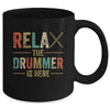 Relax The Drummer Is Here Funny Drummer Design For Men Retro Mug | siriusteestore