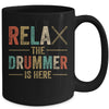 Relax The Drummer Is Here Funny Drummer Design For Men Retro Mug | siriusteestore
