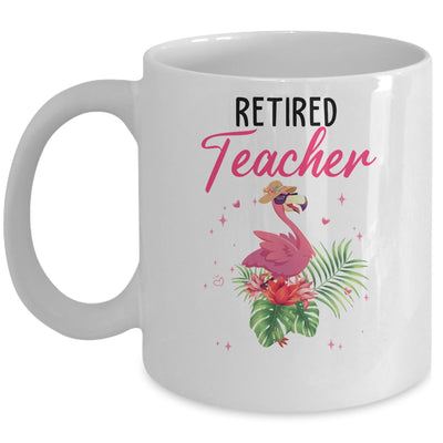 Retired Teacher Tropical Pink Flamingo Teacher Retirement Mug | siriusteestore