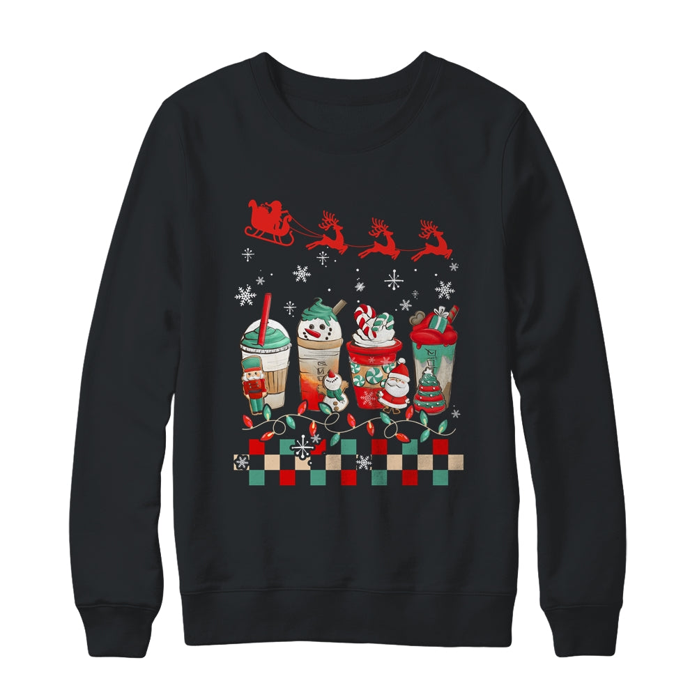 Retro Groovy Christmas Coffee Women Sweets Winter Cozy Xmas Shirt & Sweatshirt | siriusteestore