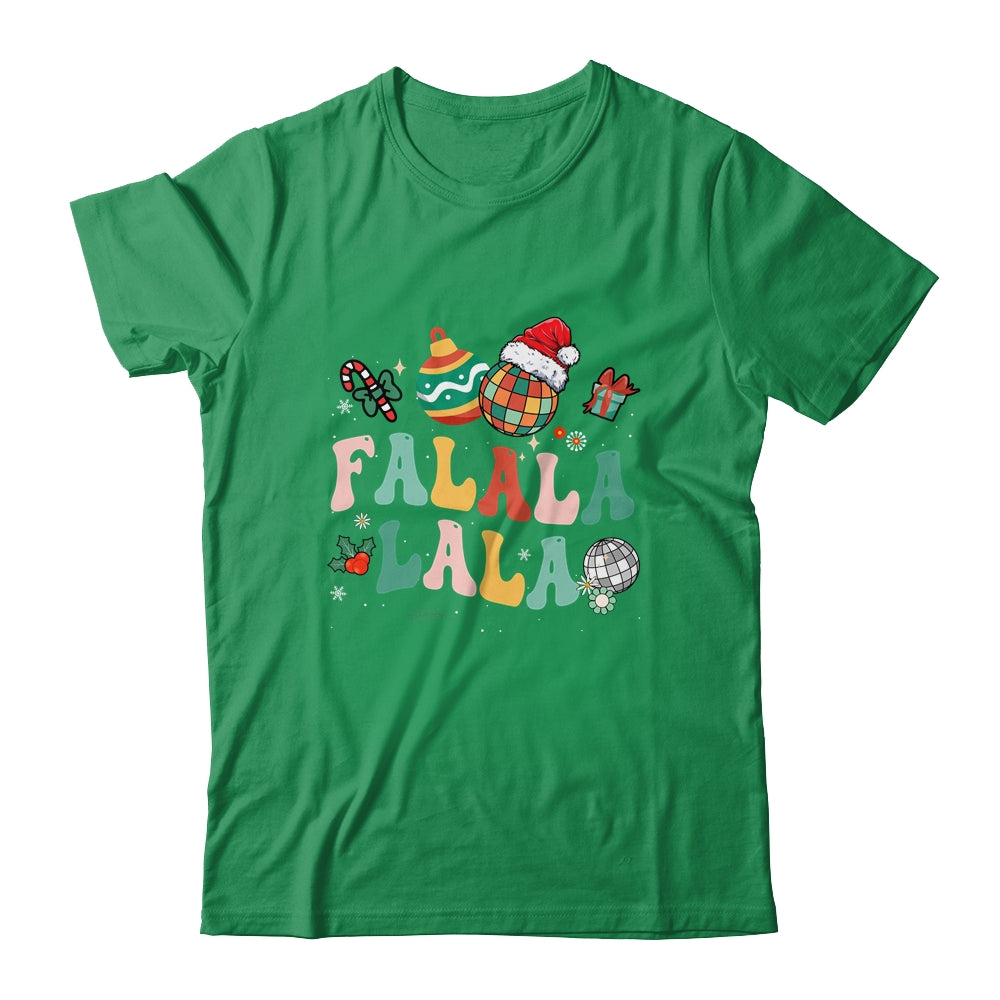 Retro Groovy Fa La La Christmas Cute Santa Hat Xmas Lights Shirt & Sweatshirt | siriusteestore