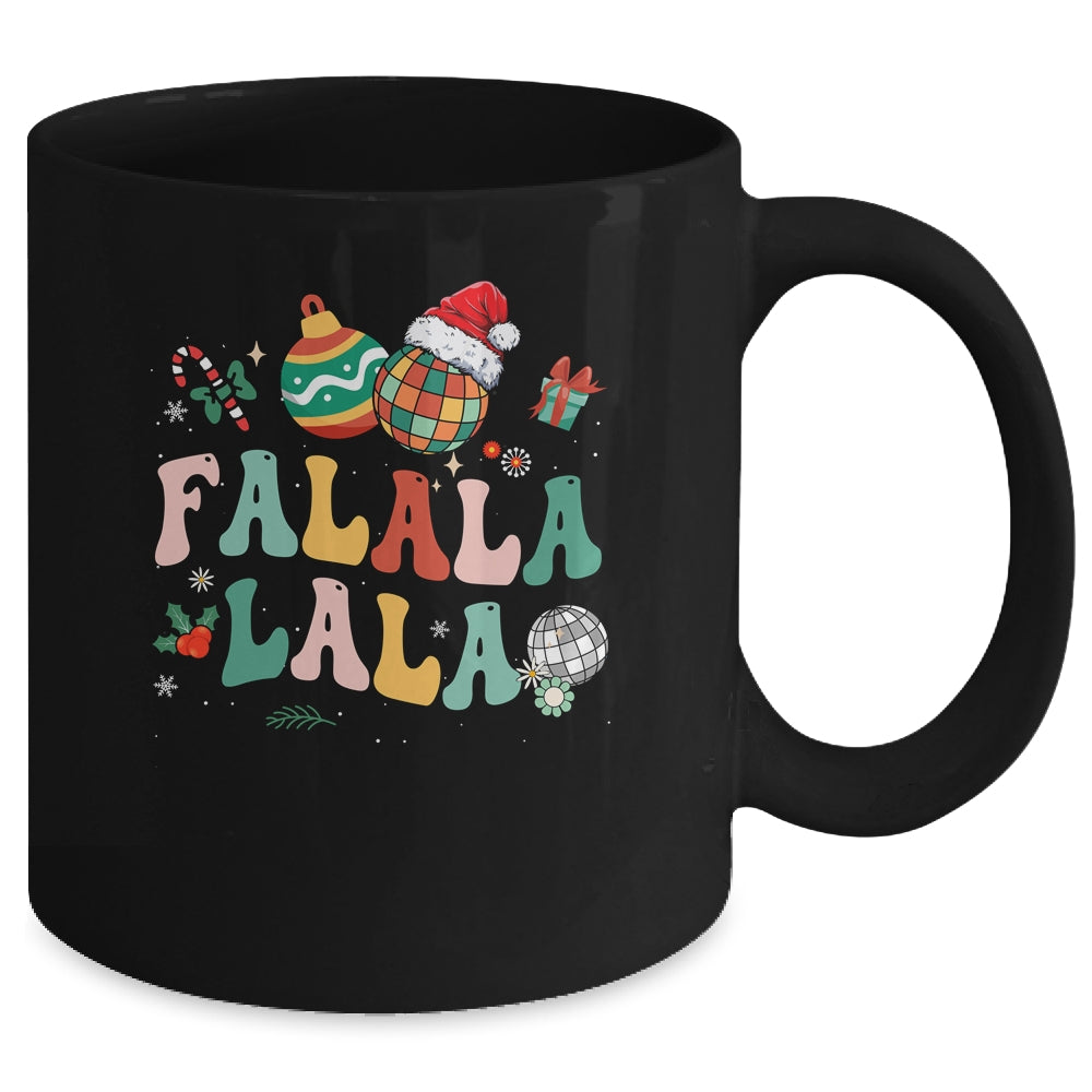 Retro Groovy Fa La La Christmas Cute Santa Hat Xmas Lights Mug | siriusteestore