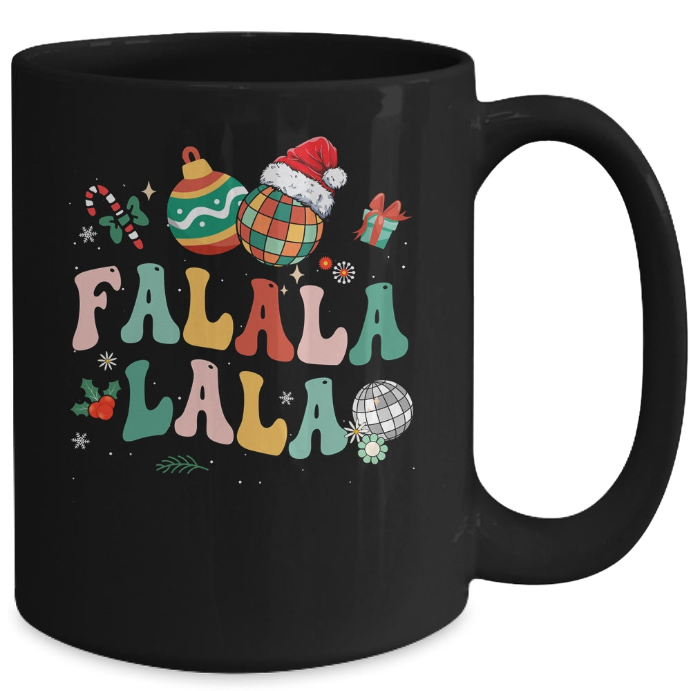 Retro Groovy Fa La La Christmas Cute Santa Hat Xmas Lights Mug | siriusteestore