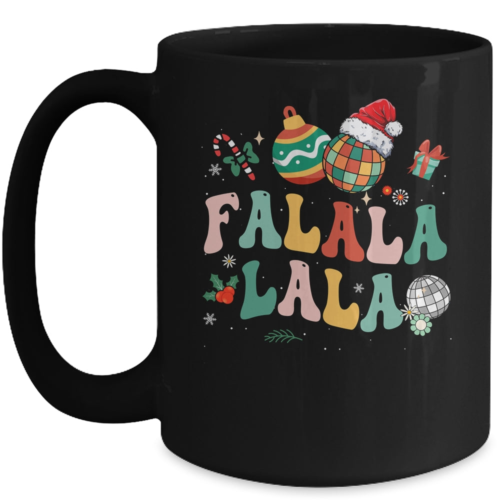 Retro Groovy Fa La La Christmas Cute Santa Hat Xmas Lights Mug | siriusteestore