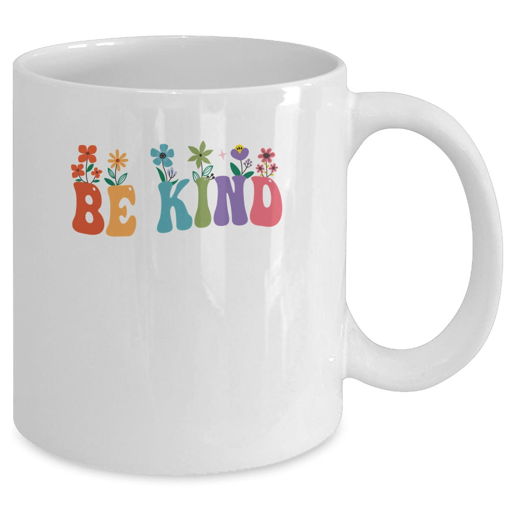 Retro Groovy Flower Be Kind Women Mug | siriusteestore