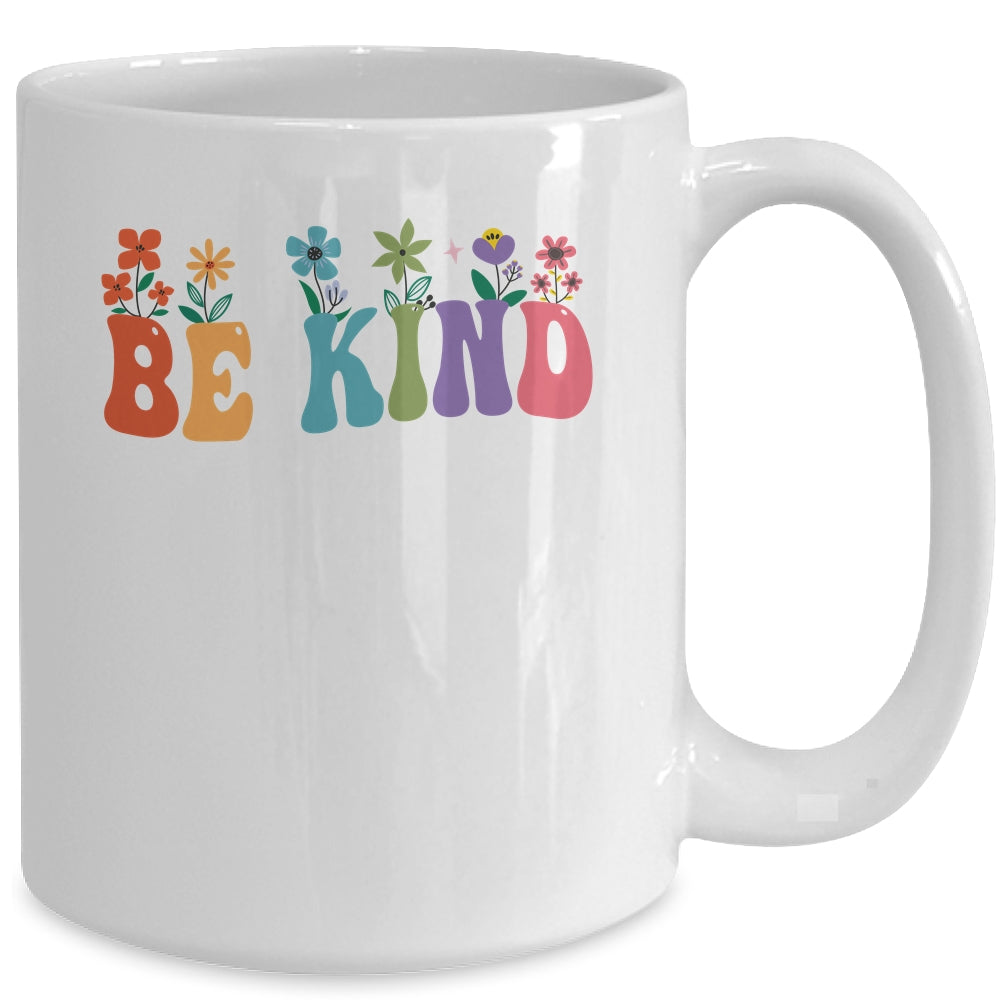 Retro Groovy Flower Be Kind Women Mug | siriusteestore