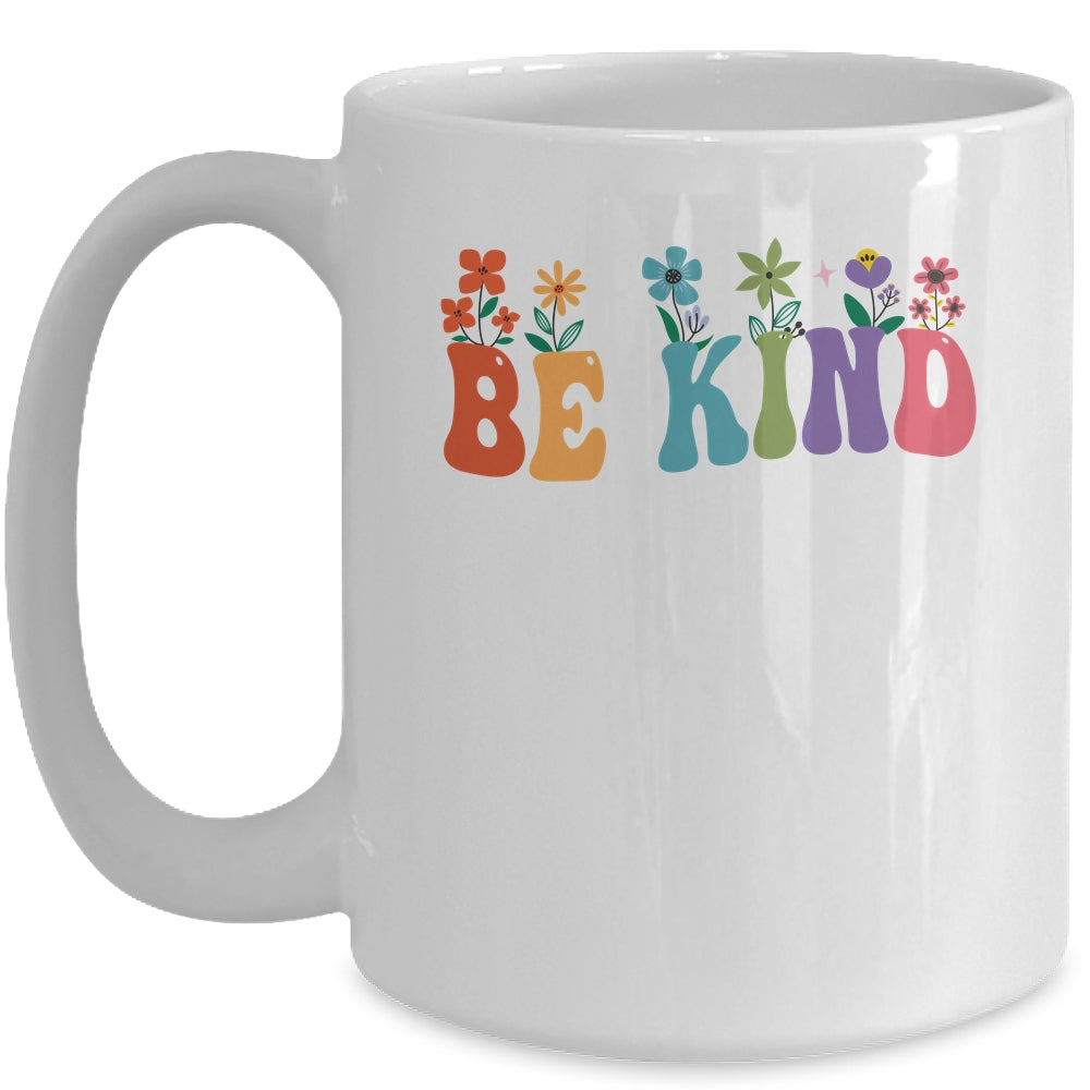 Retro Groovy Flower Be Kind Women Mug | siriusteestore